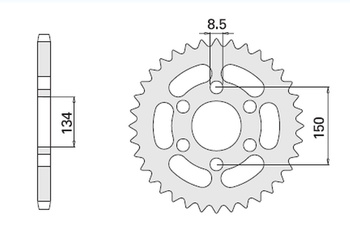 CHT ZĘBATKA TYLNA 463 46 KAWASAKI KMX 125 86-03 (-2) (463-46) (JTR.463.46)