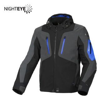 MACNA WYPRZEDAŻ KURTKA Z KAPTUREM ANGLE MOTORCYCLE JACKET BLACK/DARK GREY/BLUE KOLOR CZARNY/GRAFITOWY/NIEBIESKI ROZMIAR L