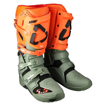 LEATT BUTY CROSS 5.5 FLEXLOCK ENDURO BOOTS CACTUS KOLOR ZIELONY/POMARAŃCZOWY ROZMIAR 43 / 27.5 cm