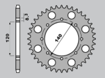 CHT ZĘBATKA TYLNA 491 44 (A4150487440) KAWASAKI KLR650 , KLE 500 ,KLX 650