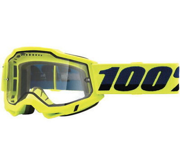 100 PROCENT GOGLE MODEL ACCURI 2 ENDURO MOTO YELLOW - DUAL CLEAR LENS - KOLOR ŻÓŁTY FLUO SZYBKA PODWÓJNA PRZEŹROCZYSTA STARY KOD: 50221-501-02