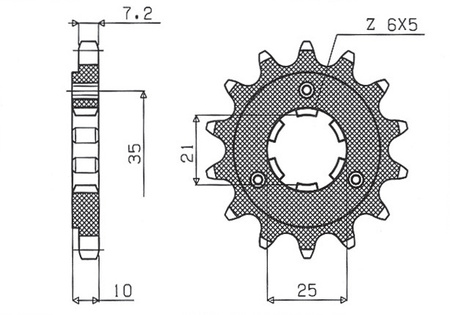 SUNSTAR ZĘBATKA PRZEDNIA 2069 15 SUZUKI DR 650 SE '96-'13, XF 650 (JTF1448.15) (206915JT)