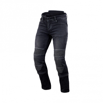 MACNA WYPRZEDAŻ SPODNIE JEANSOWE INDIVIDI MOTORCYCLE JEANS BLACK KOLOR CZARNY ROZMIAR 34