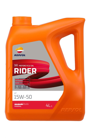 REPSOL OLEJ SILNIKOWY 4T RIDER 15W50 4L MA2 MINERALNY (5) - ZASTĘPUJE RP165M54