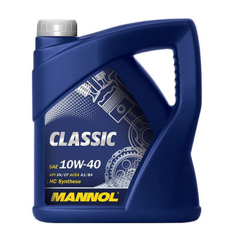 MANNOL OLEJ SILNIKOWY SAMOCHODOWY 10W40 CLASSIC SN/CH-4 4 LITRY (7501) (PÓŁSYNTETYCZNY)