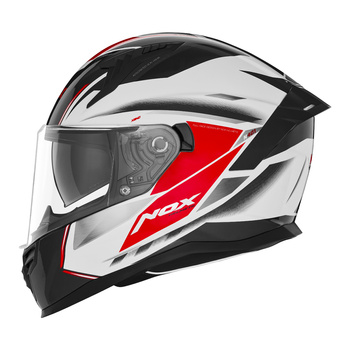 NOX KASK INTEGRALNY (FULL FACE) Z BLENDĄ N401 XENO KOLOR BIAŁY/CZERWONY ROZMIAR L