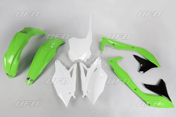 UFO KOMPLET PLASTIKÓW KAWASAKI KXF 450 '16-'17 KOLOR OEM (ZIELONY/BIAŁY/CZARNY) (KA223E999)