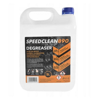 SPEEDCLEAN 890 DEGREASER PŁYN DO MYCIA NAPĘDU MOTOCYKLOWEGO I ROWEROWEGO, SILNIKA I ELEMENTÓW SMAROWALNYCH POJEMNOSĆ 5L