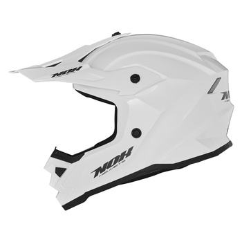 NOX KASK CROSS / OFFROAD N761 SOLID KID / JUNIOR (DZIECIĘCY) KOLOR BIAŁY POŁYSK ROZMIAR L (ZAPIĘCIE MIKROMETRYCZNE)