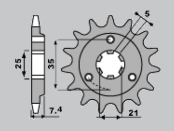 CHT ZĘBATKA PRZEDNIA 437 15 SUZUKI DR 600/650 (437-15) (JTF437.15)