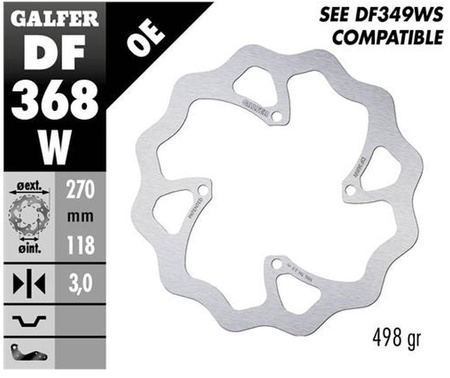 GALFER TARCZA HAMULCOWA PRZÓD SUZUKI RM 250Z '19-, RMX 450Z '18- WAVE (270X118X3MM)