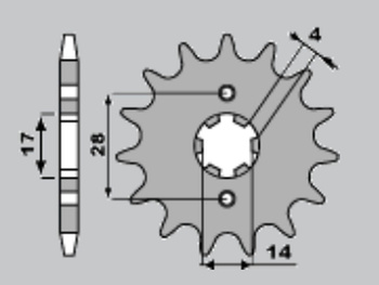 CHT PROMOCJA ZĘBATKA TYLNA 4402 52 YAMAHA DT50R, RIEJU 50, PEUGEOT 50, DEBI SENDA 50 (JTR1131.52) (ŁAŃC. 420)