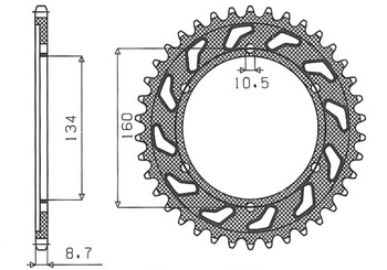 SUNSTAR ZĘBATKA TYLNA 4399 40 HONDA CBR 1000 RR '04-'05, VTR 1000SP1/SP2 '00-'06 (JTR1306.40) (ŁAŃC. 530) (439940JT)