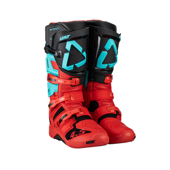 LEATT BUTY CROSS 4.5 BOOTS FUEL KOLOR CZARNY/CZERWONY/NIEBIESKI ROZMIAR 45.5 / 29.5 cm