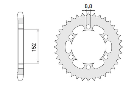 CHT ZĘBATKA TYLNA 841 42 (841-42) YAMAHA SR 500 78-80, XT 500 76-80 (ŁAŃC. 530)