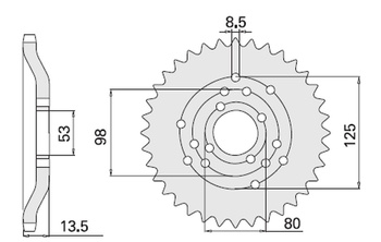 CHT ZĘBATKA TYLNA 4331 50 (2035-50) DERBI SENDA 50 '96-'99