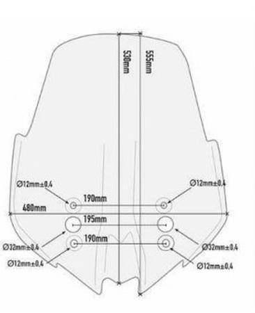 KAPPA SZYBA KAWASAKI VERSYS 1000 (17-18) 53 X 48 CM PRZEZROCZYSTA