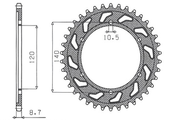 SUNSTAR ZĘBATKA TYLNA 498 39 SUZUKI GSXR 1300 (99-07) (JTR499.39) (ŁAŃC. 530) (49839JT)