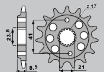 CHT ZĘBATKA PRZEDNIA 2071 14 HONDA XR 400R 96-00, TRX 400RX 99-04 (4049-14) (JTF1332.14)