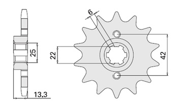 CHT ZĘBATKA PRZEDNIA 291 15 HONDA CB 450S 86-89 (JTF 291.15)