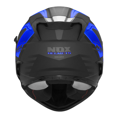 NOX KASK INTEGRALNY (FULL FACE) Z BLENDĄ N304S CARVER KOLOR CZARNY/NIEBIESKI MAT ROZMIAR M