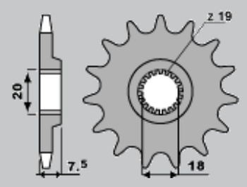 CHT WYPRZEDAŻ ZĘBATKA PRZEDNIA 340 13 HONDA CR 125 87-03 (ŁAŃC. 520) (JTF326.13)