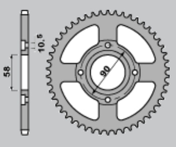 CHT ZĘBATKA TYLNA 279 40 HONDA HONDA MTX 125R 83-94 (279-40) (JTR27.40, JTR273.40)