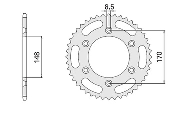 CHT ZĘBATKA TYLNA 804 42 (828-42) (JTR828.42) SUZUKI DR 600/650/800 '88-'95