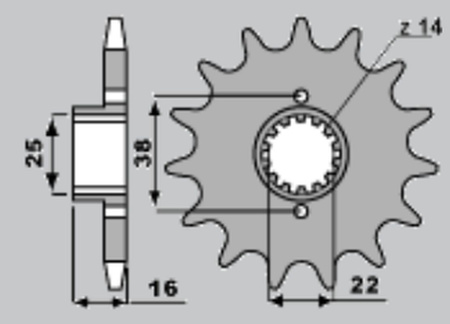 CHT ZĘBATKA PRZEDNIA 2050 15 DUCATI 916/944/996 1000SS