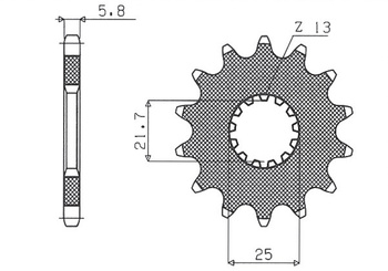 SUNSTAR ZĘBATKA PRZEDNIA 565 13 / 2141 13 KAWASAKI KXF 450 '06-, YAMAHA YZF/WRF 400/426/450 (JTF565.13) (ŁAŃC. 520) (56513JT)YFZ 450 '04-'13