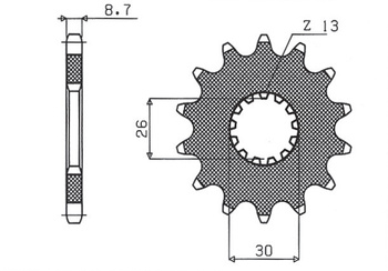 SUNSTAR ZĘBATKA PRZEDNIA 2090 17 TRIUMPH DAYTONA 955/SPRINT ST/SPRINT GT (JTF1180.17) (ŁAŃC. 530) (209017JT) - WYPRZEDAŻ