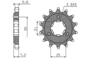 SUNSTAR ZĘBATKA PRZEDNIA 437 16 SUZUKI DR 600/650 (JTF437.16) (ŁAŃC. 520) (43716JT) - WYPRZEDAŻ