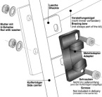 Aluminiowy adapter zamka do stelaża bocznego