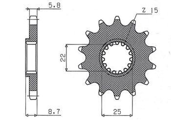 SUNSTAR ZĘBATKA PRZEDNIA 1248 14 KTM SX/EXC '91-'25 (JTF1901.14) (ŁAŃC. 520) (124814JT)