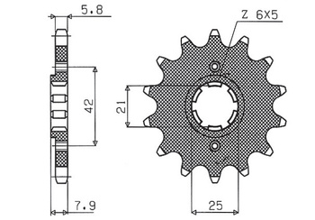 SUNSTAR ZĘBATKA PRZEDNIA 575 15 YAMAHA XT 600 '83-'86, TT600, XT550 (JTF575.15) (ŁAŃC. 520) (57515JT)