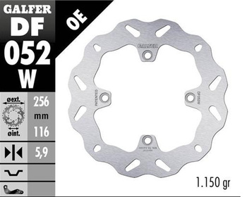 GALFER TARCZA HAMULCOWA TYŁ HONDA CRF 1000L AFRICA TWIN '15-'23 (WAVE FIXED) (256X116X5,9MM)