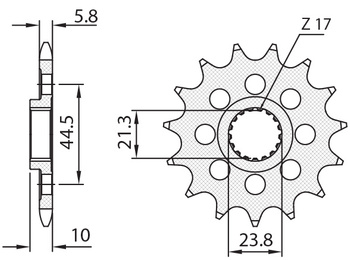 SUNSTAR ZĘBATKA PRZEDNIA 2133 13 SUZUKI RMZ 450 '08-'12 (JTF1441.13) (ŁAŃC. 520) (213313JT)