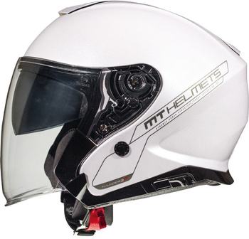 MT WYPRZEDAŻ KASK OTWARTY JET Z BLENDĄ THUNDER 3 SV JET SOLID PEARL WHITE KOLOR BIAŁY POŁYSK ROZMIAR M