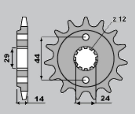 CHT ZĘBATKA PRZEDNIA 348 16 HONDA XRV 750 AFRICA TWIN '90-'03 (JTF314.16)