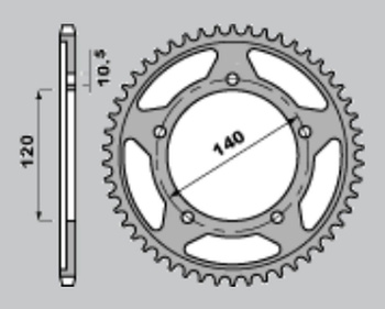 CHT ZĘBATKA TYLNA 4398 42 THF SUZUKI GSXR 1000 '00-'05, DL 1000 '02-'06 (A4152061423)