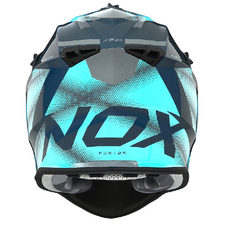 NOX KASK CROSS / OFFROAD N633 FUSION KOLOR SZARY/NIEBIESKI ROZMIAR M (ZAPIĘCIE MIKROMETRYCZNE)