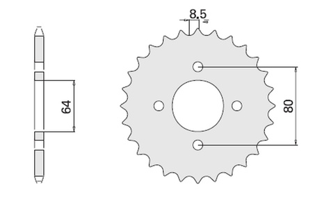 CHT ZĘBATKA TYLNA 834 37 (834-37) YAMAHA TT-R 110 , DT-R 50 '96-'99