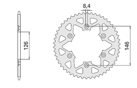 CHT ZĘBATKA TYLNA 808 50 ALUMINIOWA (ERGAL) 808 50 (80850) KOLOR CZARNY SUZUKI DR/RM/RMZ (JTR808.50) (ŁAŃC.520)