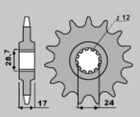 JR ZĘBATKA PRZEDNIA 2073 14 HONDA CBF 600 '04-'07, CBR 600F '97-'98, HORNET 600 (137114JT)