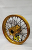 REX WHEELS (EXCEL) KOMPLETNE KOŁO TYLNE 18 CALI 18 x 2.50 (OBRĘCZ EXCEL) YAMAHA XTZ 700 TENERE (690) '20-, ZŁOTA OBRĘCZ / CZARNE SZPRYCHY / ZŁOTA PIASTA / CZARNE NYPLE (NA ZAMÓWIENIE)