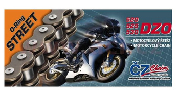 CZ ŁAŃCUCH NAPĘDOWY 520 DZO (112 OGNIW) O-RING BRONZE DO 750 CCM (STREET) (35,6 KN) + ZAKUWKA DRĄŻONA