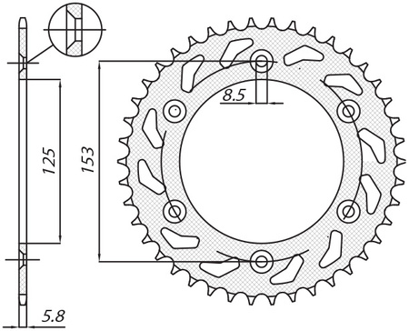 SUNSTAR ZĘBATKA TYLNA 289 53 HONDA CR / CRF '83-'25 (JTR210.53) (ŁAŃC. 520) (28953JT)