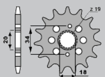 JR ZĘBATKA PRZEDNIA 2157 14 HONDA CRF 150R '07-'09