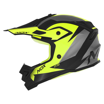 NOX KASK CROSS / OFFROAD N761 FUSION KID / JUNIOR (DZIECIĘCY) KOLOR CZARNY MAT/ŻÓŁTY ROZMIAR XXL (ZAPIĘCIE MIKROMETRYCZNE)