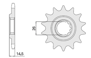 CHT ZĘBATKA PRZEDNIA 335 15 HONDA CBX 1000 Z (79-80) (SC03) (335-15) (JTF335.15)